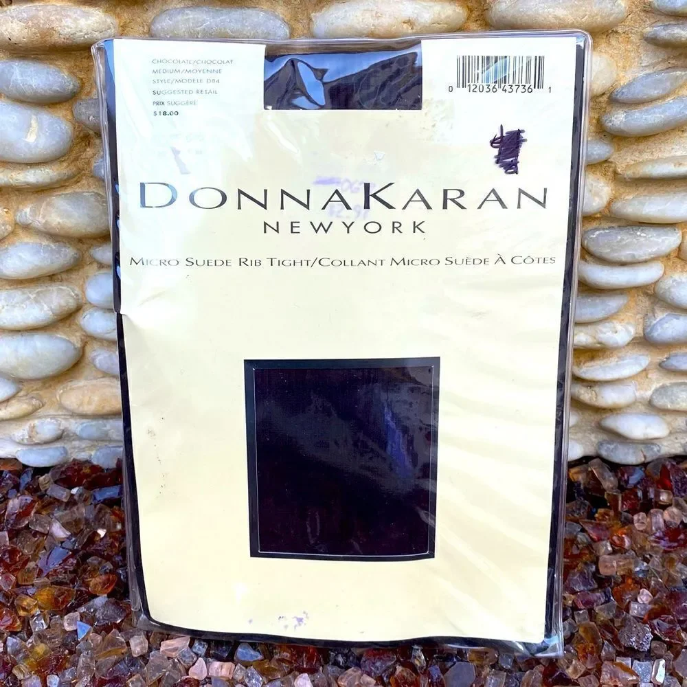 NWT Donna Karan NY Micro Suede Rib Tight Chocolate Brown Medium.